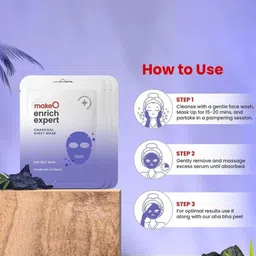 makeo Set Of 5 Enrich Expert Charcoal Extract Sheet Mask image 4