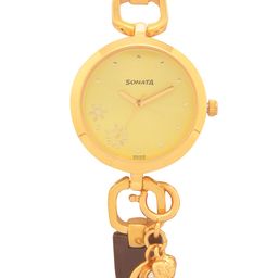 Sonata Charmed Women Gold Analogue watch NL8147YL01-36