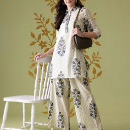 Anouk Floral Print Cotton Kurta with Palazzos-image-94