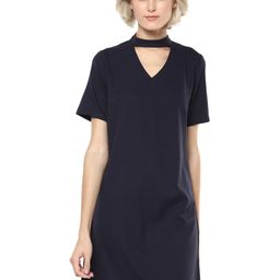 Harpa Women Navy Solid A-Line Dress-image-34