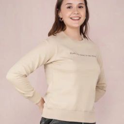 Crimsoune Club Beige Graphic Print Sweatshirt-image-129