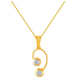 P.C. Chandra Jewellers 14 kt Gold & Diamond Pendant without Chain-image-24