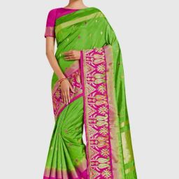 Mimosa Green Embroidered Sarees With Blouse-image-44