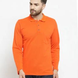 Kalt Men Full Sleeves Cotton Blend Polo Neck T-shirt-image-78