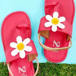 Madras Trunk Kids Pink Toe Ring Sandals-image-66
