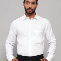 Cantabil White Cotton Regular Fit Shirt-image-61