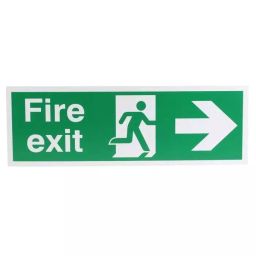RS PRO PVC FIRE EXIT Fire Exit English Exit Sign, 2351192-59