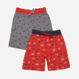 Dollar Boys Grey & Orange Printed Bermuda (Pack Of 2)-picture-45
