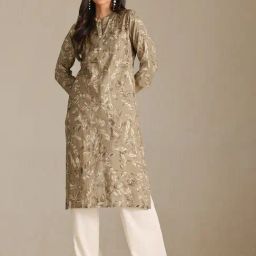 Soch Brown Muslin Printed Kurti-11