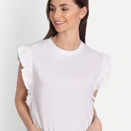 iki chic White Ruffle Cap Sleeve Top-picture-18