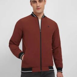 Allen Solly Maroon Regular Fit Bomber Jacket-picture-11