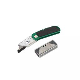 Hanbon Folding Utility Knife Zinc Alloy+TPR 61x19 mm with 6 Pcs Blades, 25104-image-18