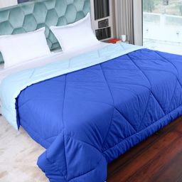 AJISH Turquoise Blue & Blue AC Room 210 GSM Single Bed Comforter-image-18
