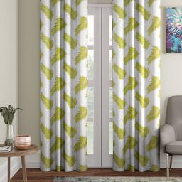 Cortina Green & Off-White Set of 2 Long Door Curtains-21