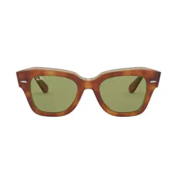 Ray-Ban 0RB2186 Light Green State Street Square Sunglasses - 52 mm-image-72