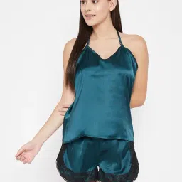 Clovia Teal Top With Shorts-picture-19