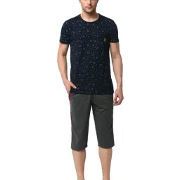 Vimal Jonney Grey & Navy Printed T-Shirt & Capris-image-6