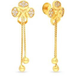 Malabar Gold and Diamonds 22k Yellow Gold Floral Earrings for Women-image-37