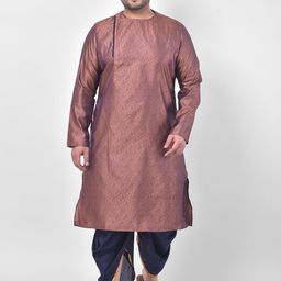 DEYANN PLUS Men Brown Printed Plus Size Kurta-39