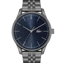 Lacoste Men Blue Brass Dial & Grey Stainless Steel Bracelet Style Straps Analogue Watch-picture-31