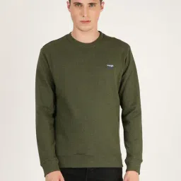 Wrangler Olive Full Sleeves Round Neck Sweatshirt-picture-10