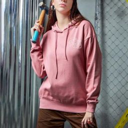Bewakoof Dusty Pink Graphic Print Hoodie-image-43