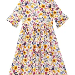Cub McPaws Kids Multicolor Floral Print Dress-image-11