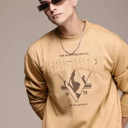The Roadster Life Co. Brand Logo Printed Embroidered Relaxed Fit Sweatshirt-image-43