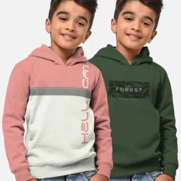 HELLCAT Pink & Olive Printed Full Sleeves T-Shirt (Pack Of 2)-image-96