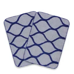 Saral Home Haven Navy & Grey Microfibre Antiskid & Washable Bath Mat - Set of 2-15