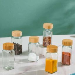 Nestasia Premium Quality Multipurpose Reusable Seasoning Jars With Airtight Lid Set Of 6 100ml Each image 1