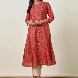 Soch Rust Printed A Line Kurta image 1