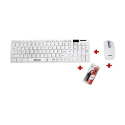 Zebion G1600 Wireless Keyboard Mouse Combo and Pronto 101 USB HUB (White) image 1