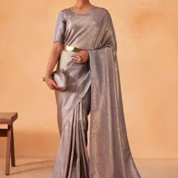 Vardha Grey Woven Saree With Unstitched Blouse-picture-13