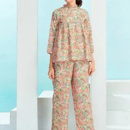 SELVIA Cream & Red Printed Co-Ord Set-picture-6