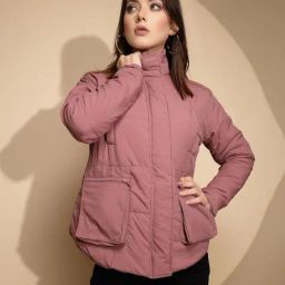 Global Republic Light Purple Puffer Jacket-image-30