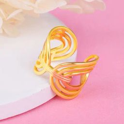 GIVA 925 Sterling Silver Golden Ring for Women-picture-37