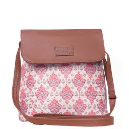 ZOUK White & Red Printed Medium Sling Handbag image 1