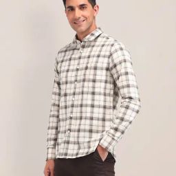 U.S. Polo Assn. Beige Cotton Tailored Fit ChecksShirt-image-46