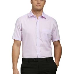 Louis Philippe Purple Cotton Regular Fit Self Pattern Shirt-image-16