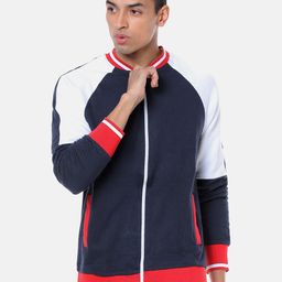 Campus Sutra Men Blue Colourblocked Bomber Jacket-image-95