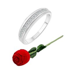 Vighnaharta Rhodium-Plated CZ-Studded Finger Ring With Rose Box-image-29