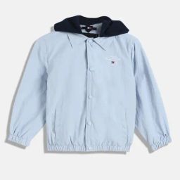 TOMMY HILFIGER Boys Blue Nylon Solid Jacket-image-77
