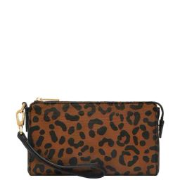 Fossil Wristlet Brown & Black Printed Wristlet Wallet for Women-image-81