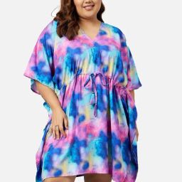 Secrets By ZeroKaata Blue Printed Kaftan-picture-10