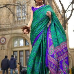 Odette Green Printed Saree-image-95