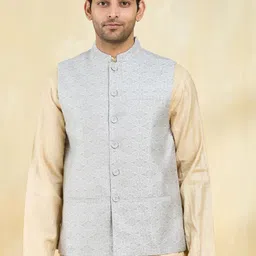 Fabindia Men Printed Nehru Jacket-10