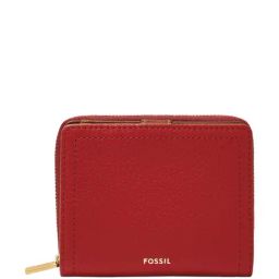 Fossil Logan Red Textured Bi-Fold Wallet for Women-1