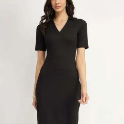 Fablestreet Black Fitted Dress-image-42