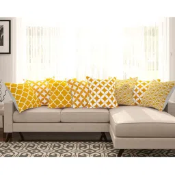 SEJ by Nisha Gupta Yellow & White Cushion Covers - Set of 8 image 1